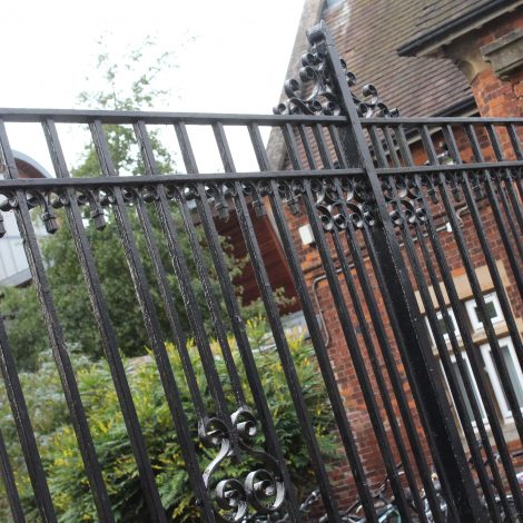 The wrought iron gates at the North East entrance